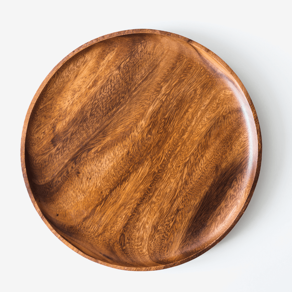 Set de 6 Assiettes Rondes Bois de Noyer 20 cm - The Moroccan Vibrations