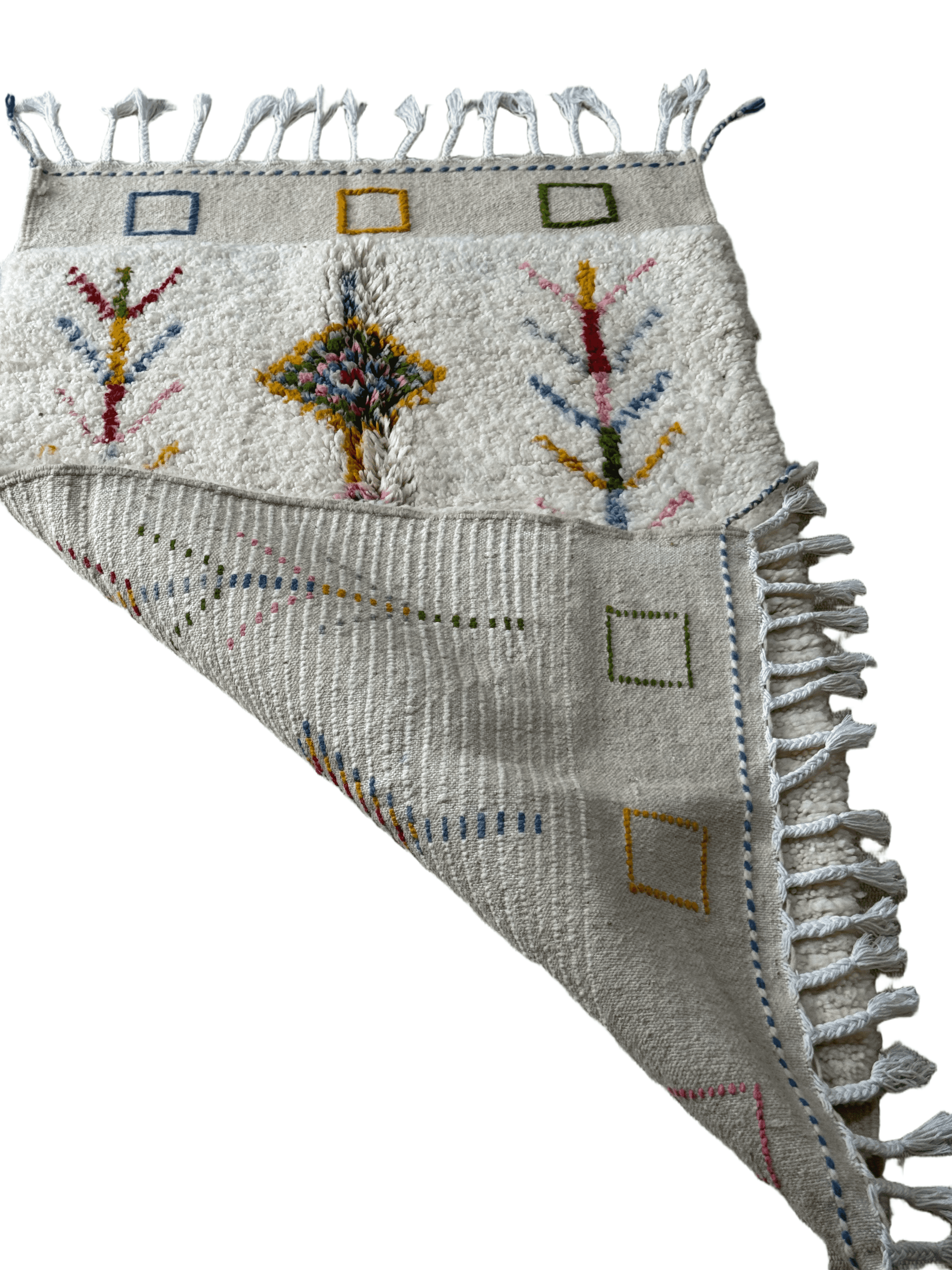 Tapis Azilal Marocain en Laine – Tissé à la Main par Artisans Berbères (Approx 39x59/100 x 150 cm) - The Moroccan Vibrations