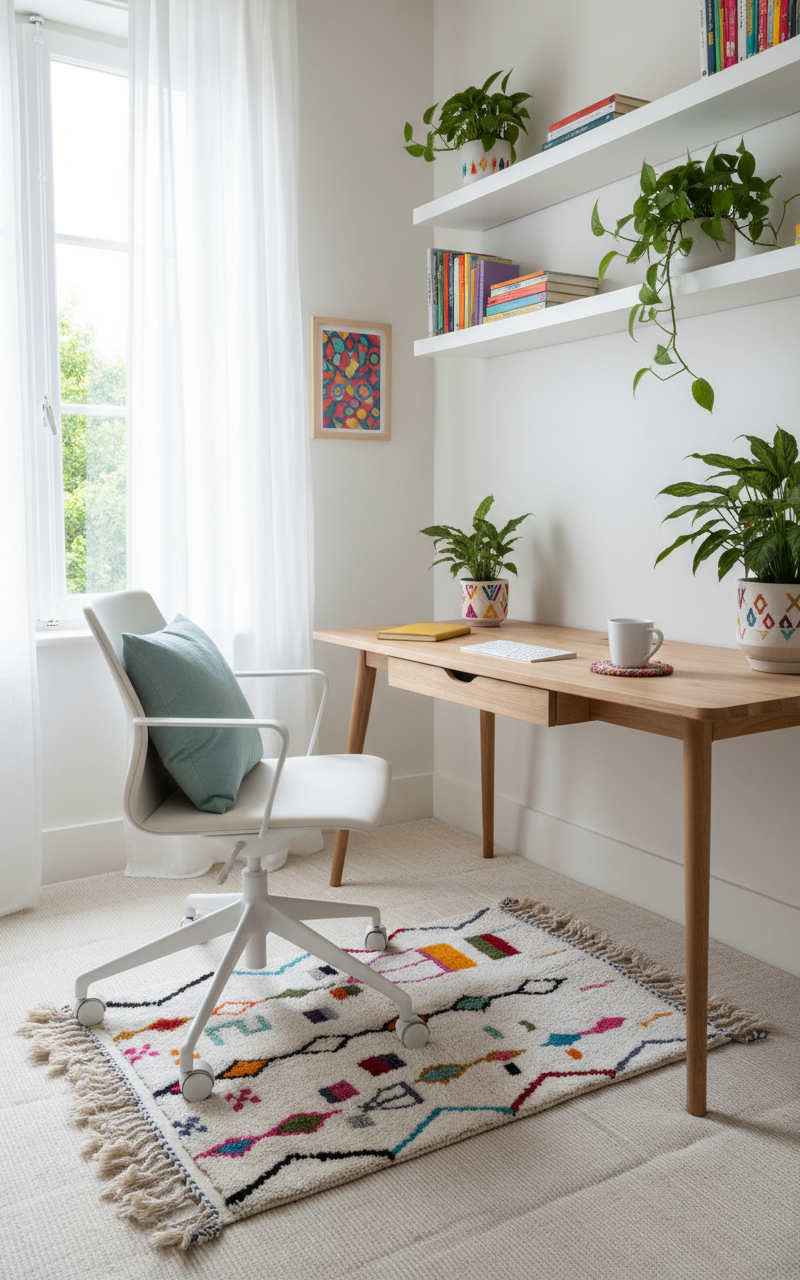 Tapis Azilal Marocain en Laine – Tissé à la Main par Artisans Berbères (Approx 39x59/100 x 150 cm) - The Moroccan Vibrations