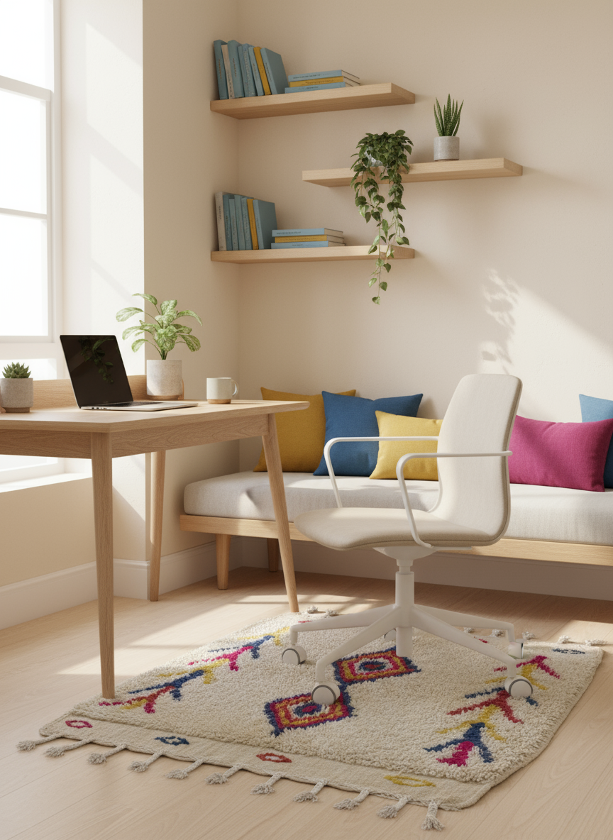 Tapis Azilal Marocain en Laine – Tissé à la Main par Artisans Berbères (Approx 39x59/100 x 150 cm) - The Moroccan Vibrations