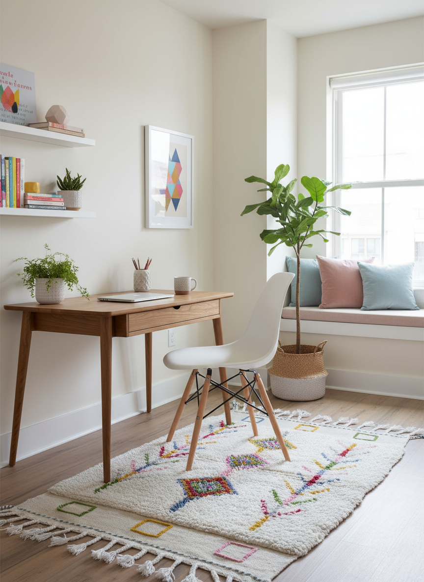 Tapis Azilal Marocain en Laine – Tissé à la Main par Artisans Berbères (Approx 39x59/100 x 150 cm) - The Moroccan Vibrations