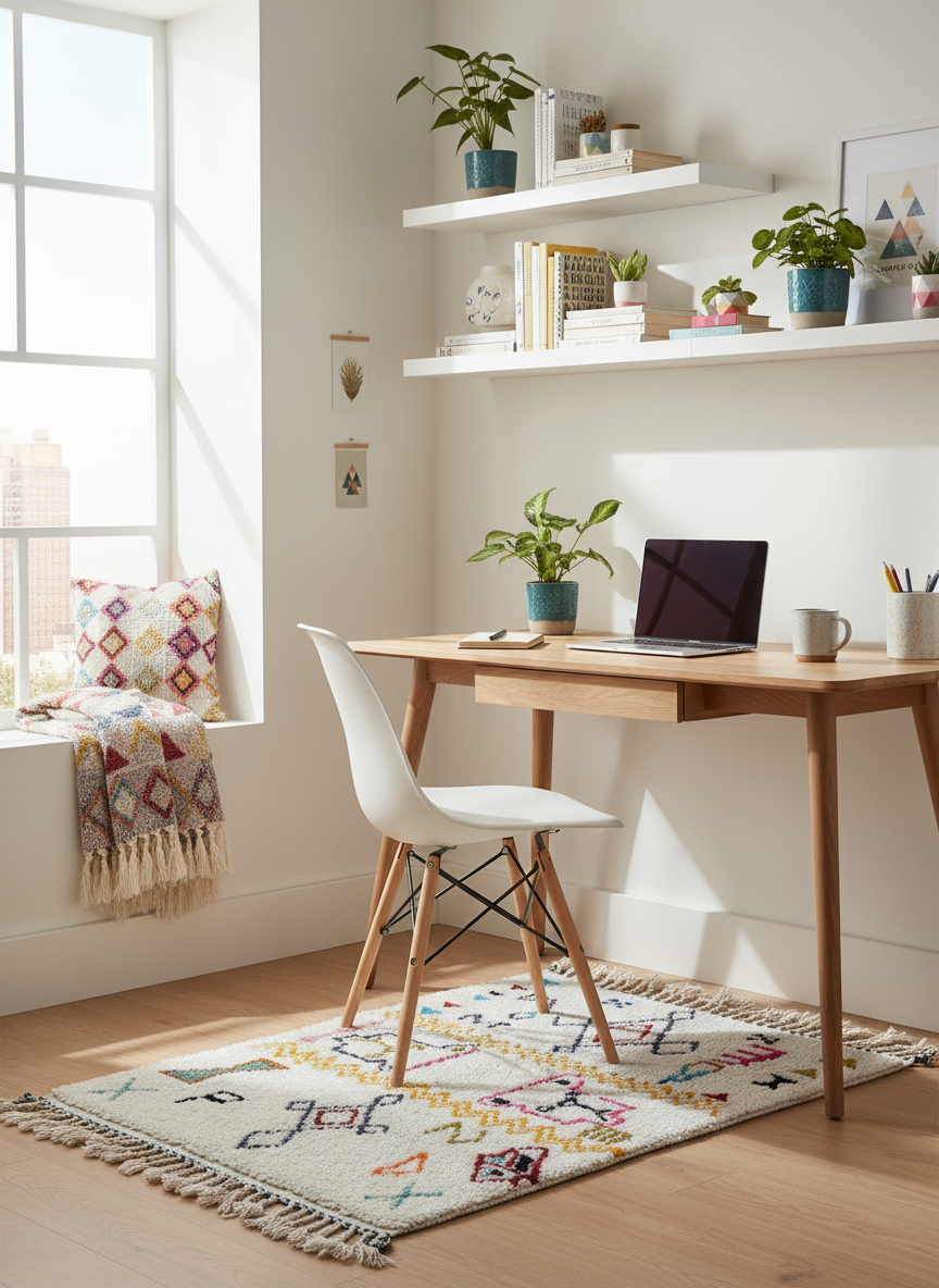 Tapis Azilal Marocain en Laine – Tissé à la Main par Artisans Berbères (Approx 39x59/100 x 150 cm) - The Moroccan Vibrations