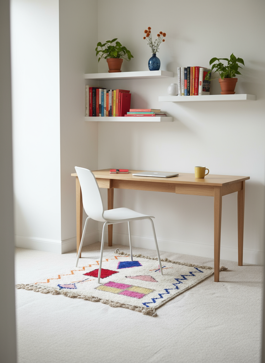 Tapis Azilal Marocain en Laine – Tissé à la Main par Artisans Berbères (Approx 39x59/100 x 150 cm) - The Moroccan Vibrations