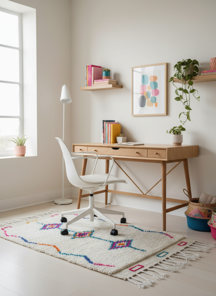 Tapis Azilal Marocain en Laine – Tissé à la Main par Artisans Berbères (Approx 39x59/100 x 150 cm) - The Moroccan Vibrations