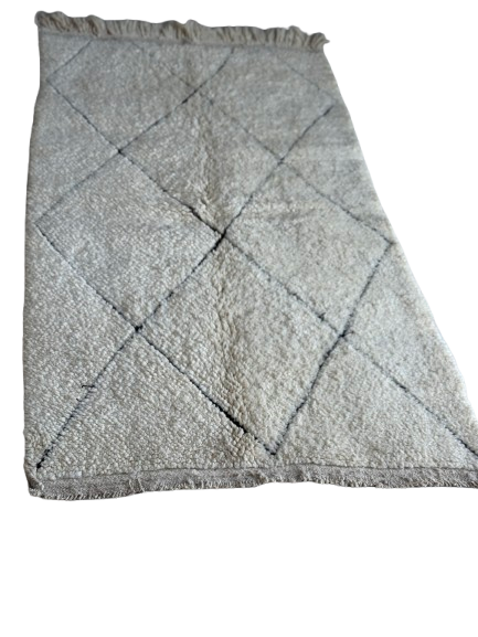 Tapis Azilal Marocain en Laine – Tissé à la Main par Artisans Berbères (Approx 39x59/100 x 150 cm)