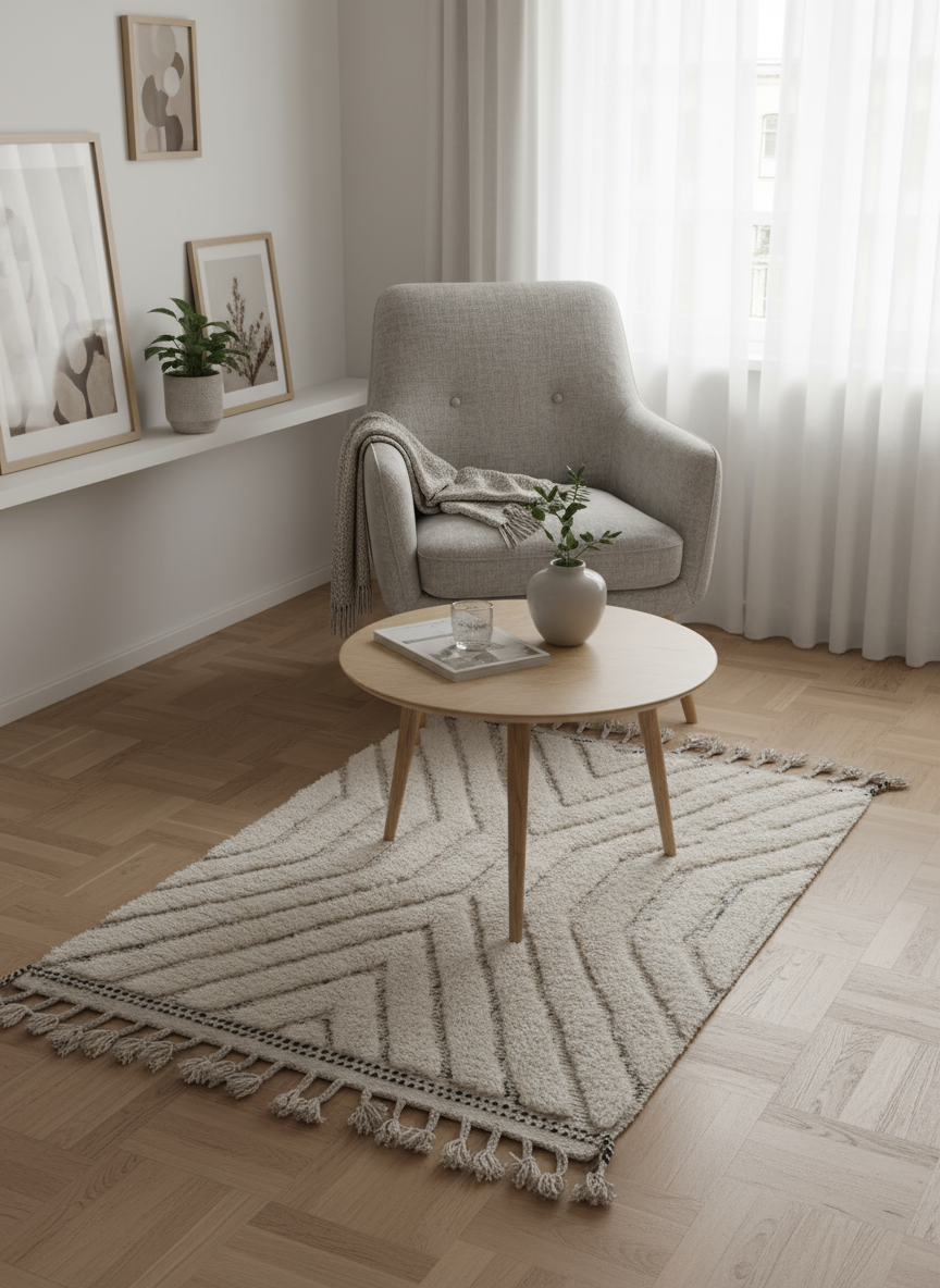 Marokanski tepih Azilal od vune – Ručno tkan od strane berberskih zanatlija (približno 39x59 / 100x150 cm)