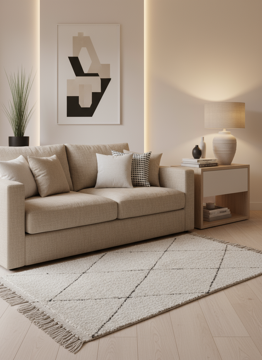 Tappeto marocchino Azilal in lana – Tessuto a mano da artigiani berberi (Circa 39x59 inch / 100 x 150 cm)