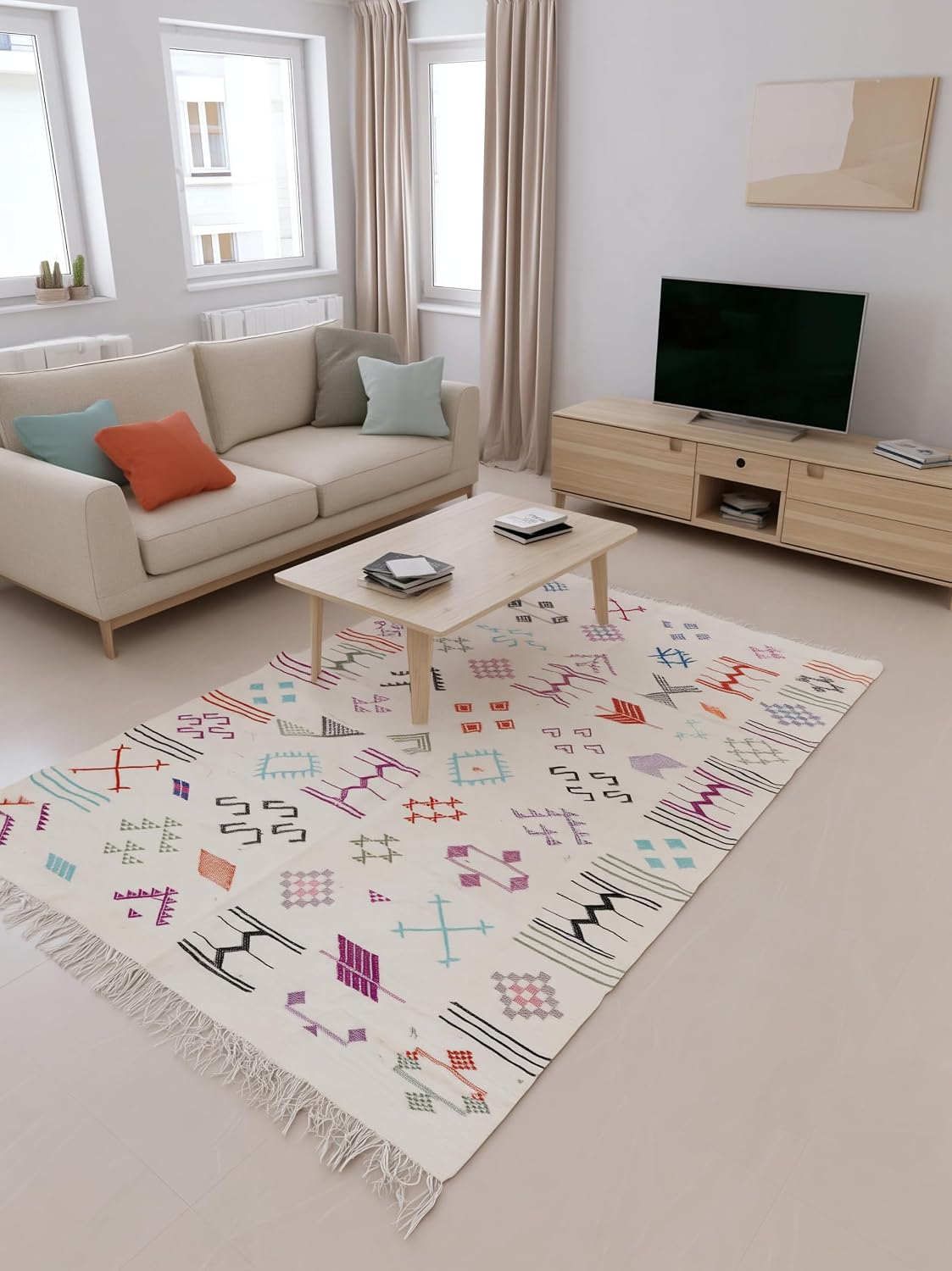 Tapis Azilal écru – photo 1