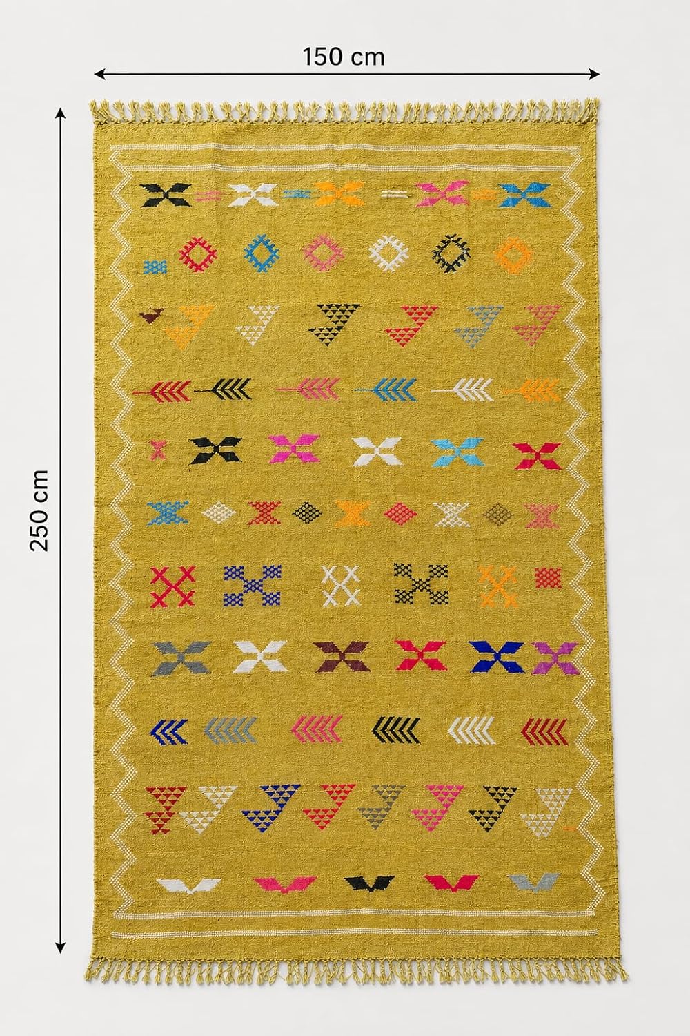 Tapis berbère jaune moutarde – photo 2