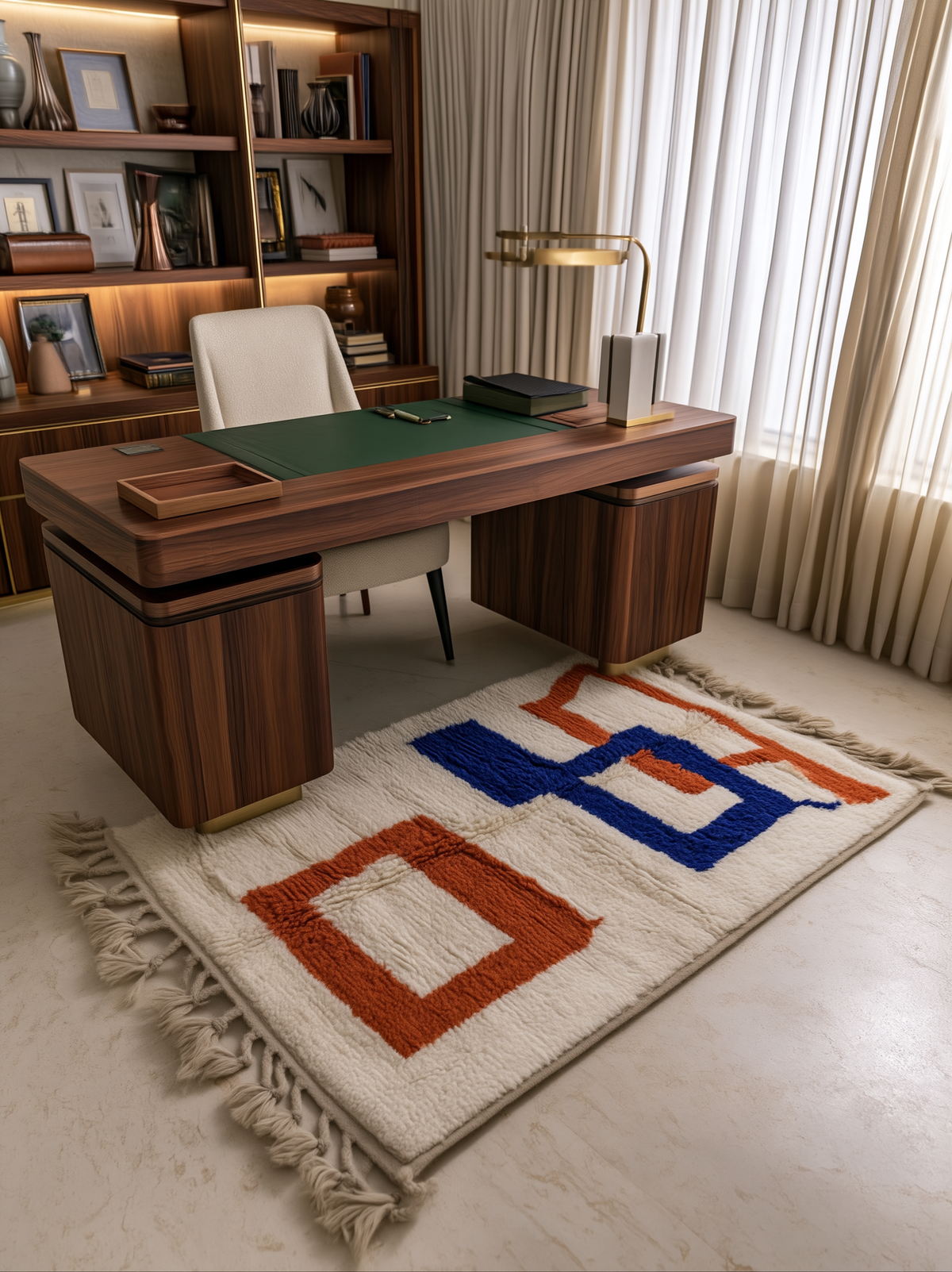 Tapis Azilal marocain en laine, tissé à la main par artisans berbères, motif coloré, dimensions 39x59 cm, de la marque HOUSE OF BERBER RUGS.