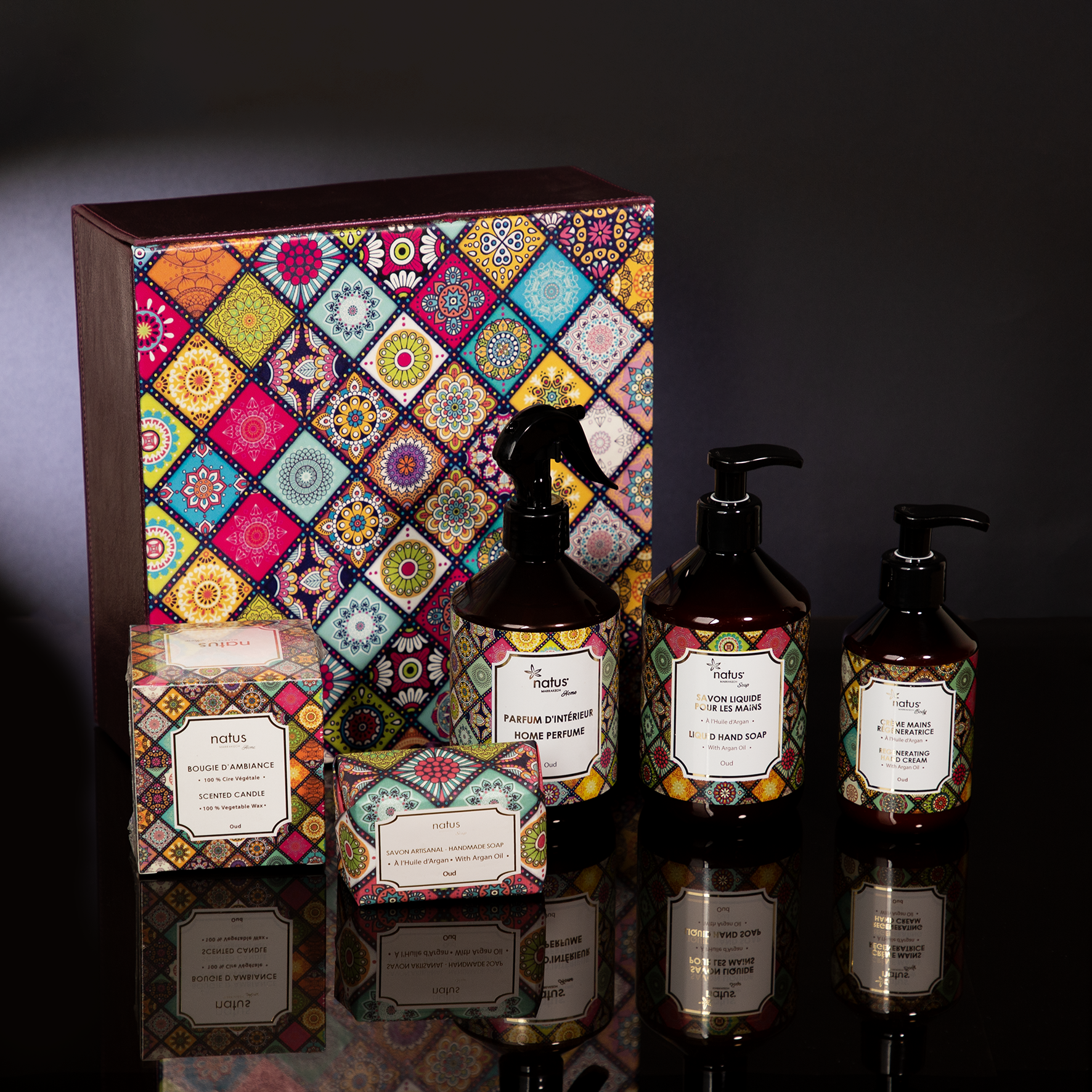 Coffret Rituel Oriental "Carrelage Oud" – Soin des Mains & Parfum Maison