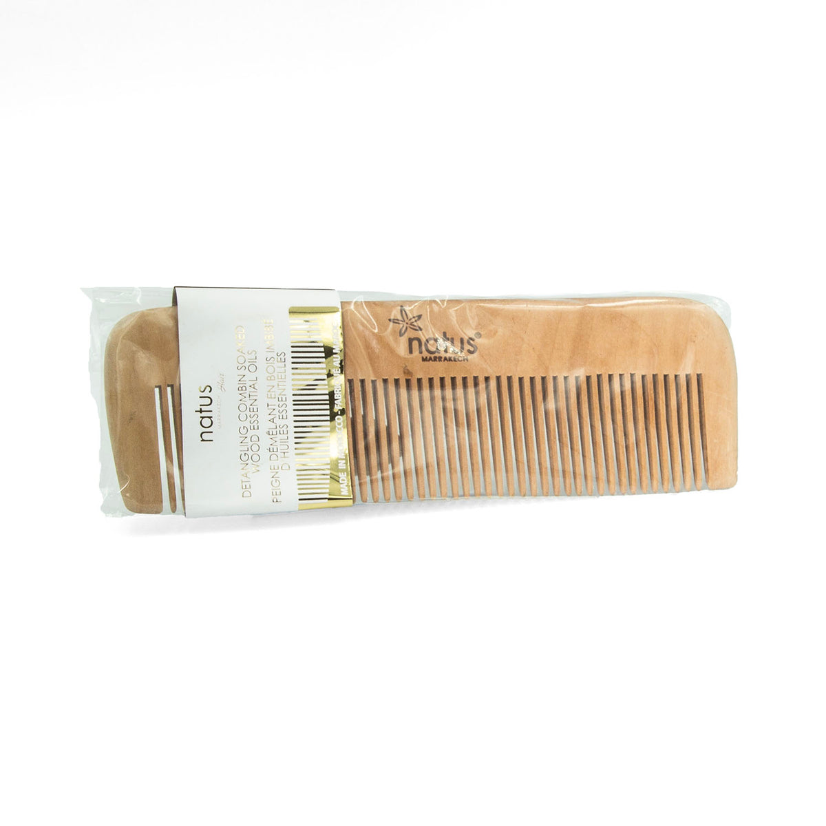 Peigne démêlant en bois– Infusé aux huiles essentielles