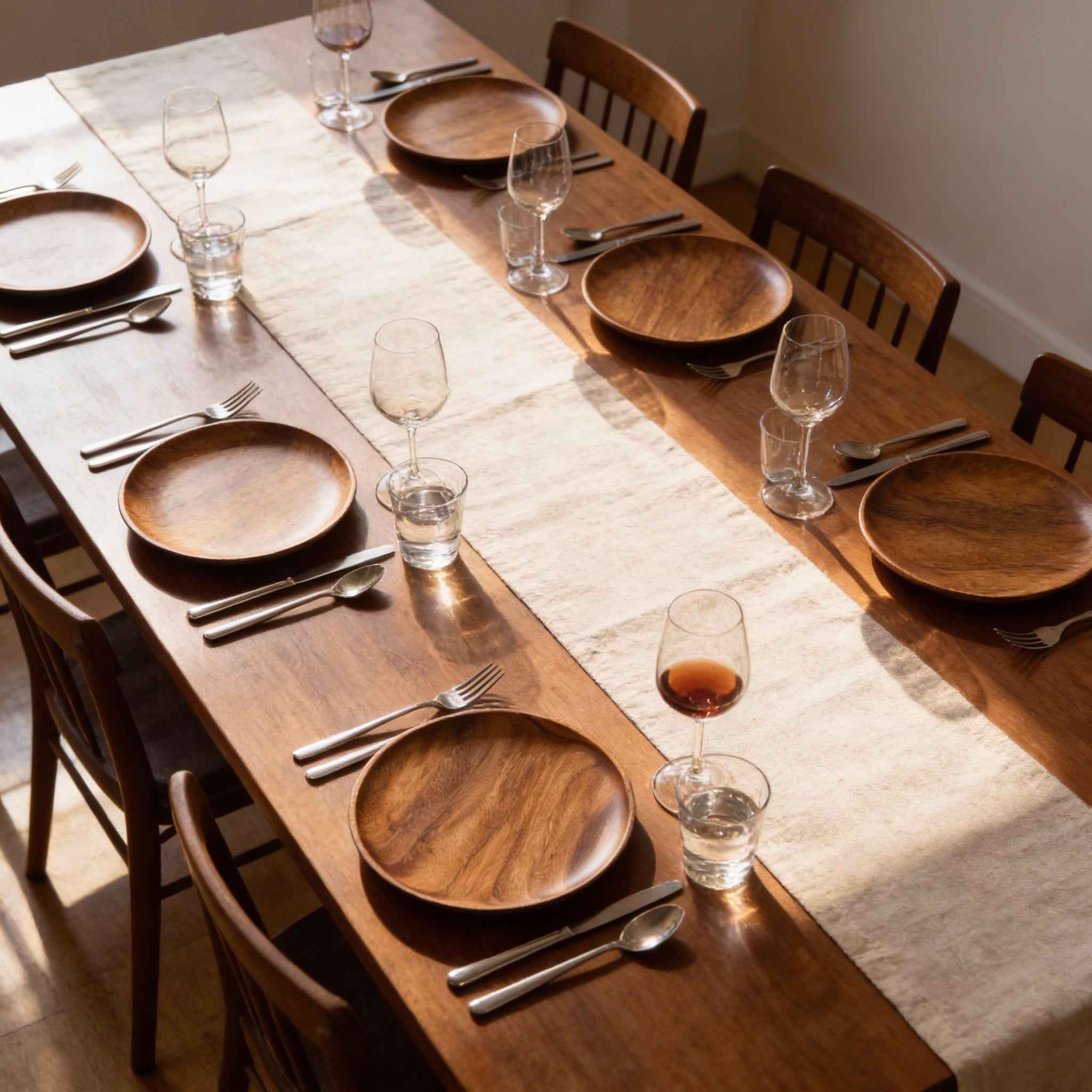 Set de 6 Assiettes Rondes Bois de Noyer 20 cm (Copie)