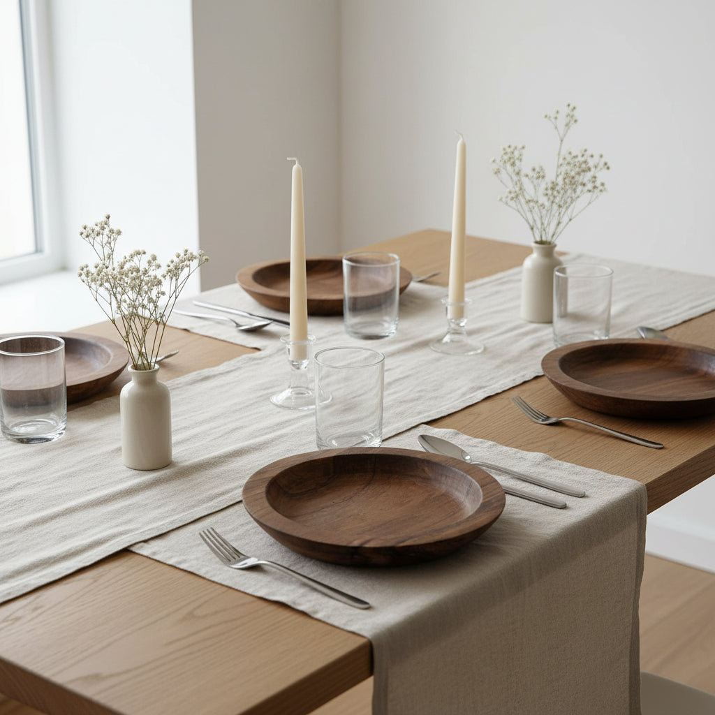 Set de 4 Assiettes creuses Bois de Noyer 25 cm - The Moroccan Vibrations