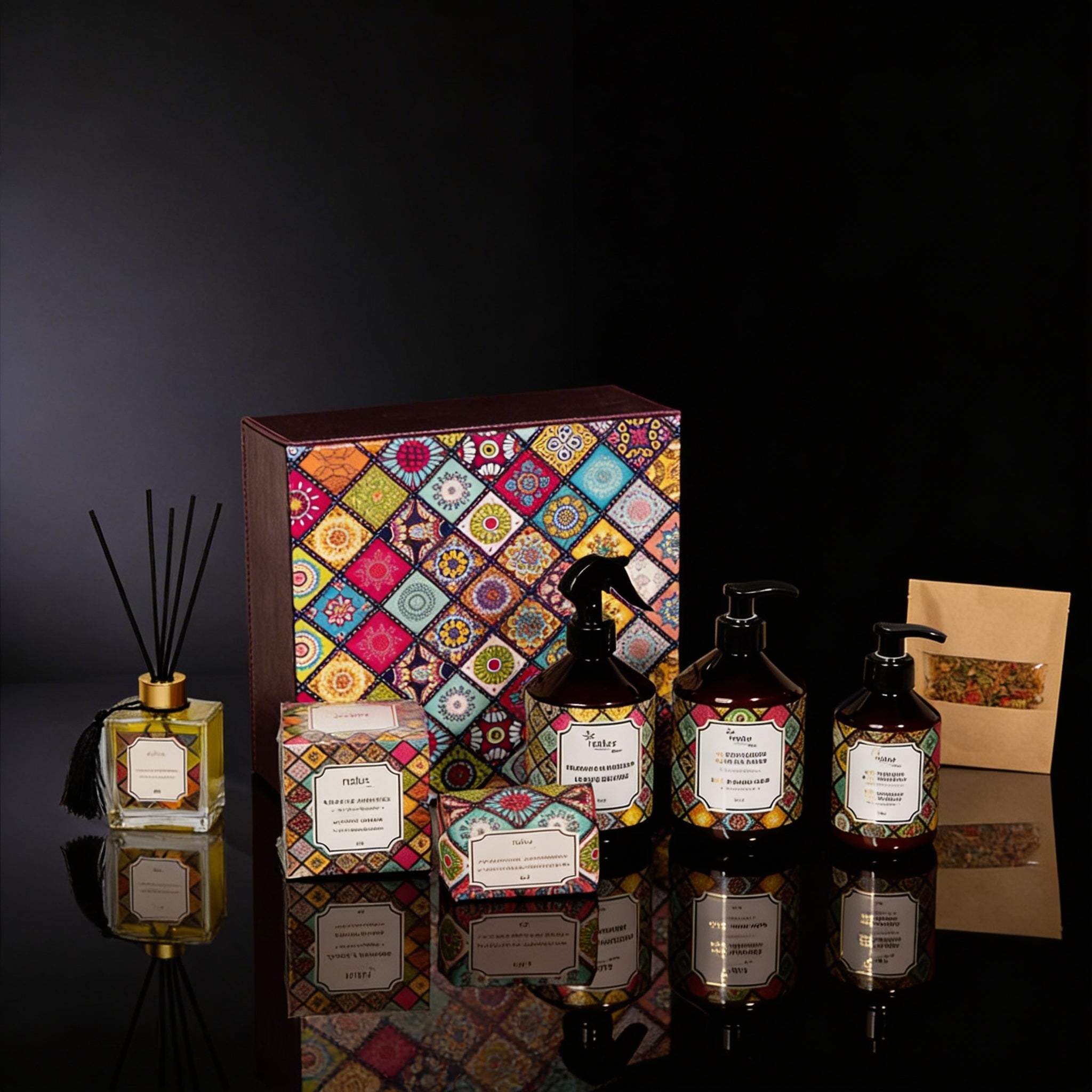 Coffret Rituel Oriental "Carrelage Oud" – Soin des Mains & Parfum Maison - The Moroccan Vibrations