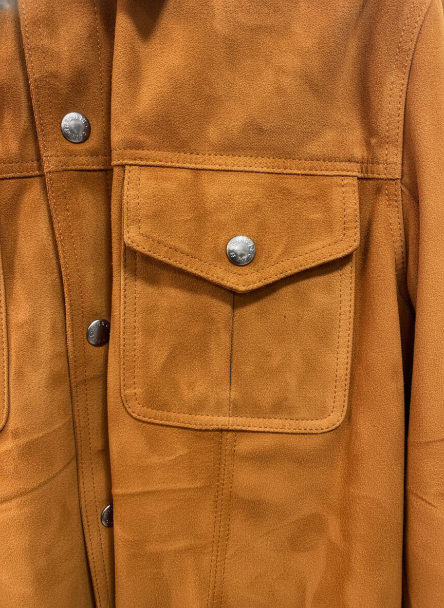 Blouson Cuir Daim Mixte Camel Col Chemise – Orgacuir