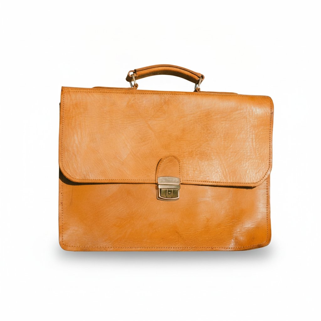 Cartable en Cuir Marron avec Bandoulière 40 cm