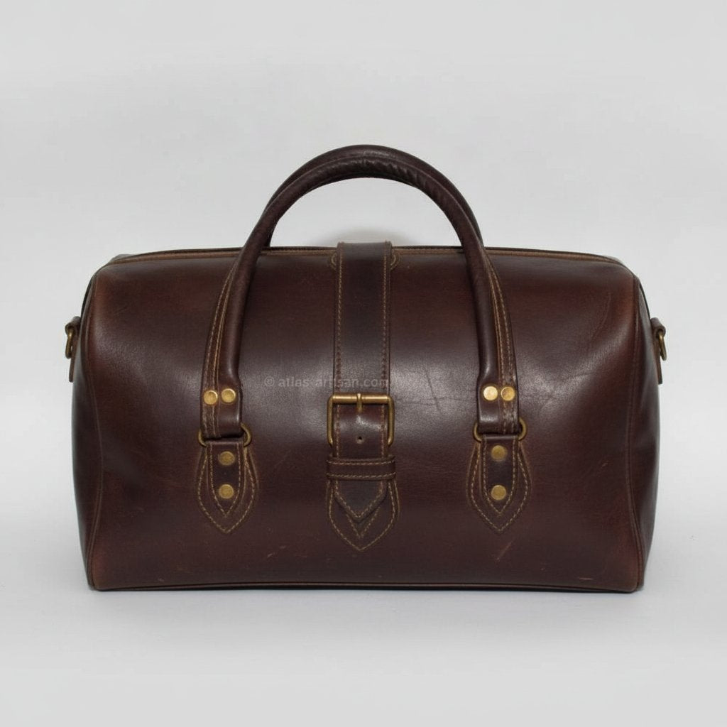 Sac de Voyage en Cuir Marron 50 cm