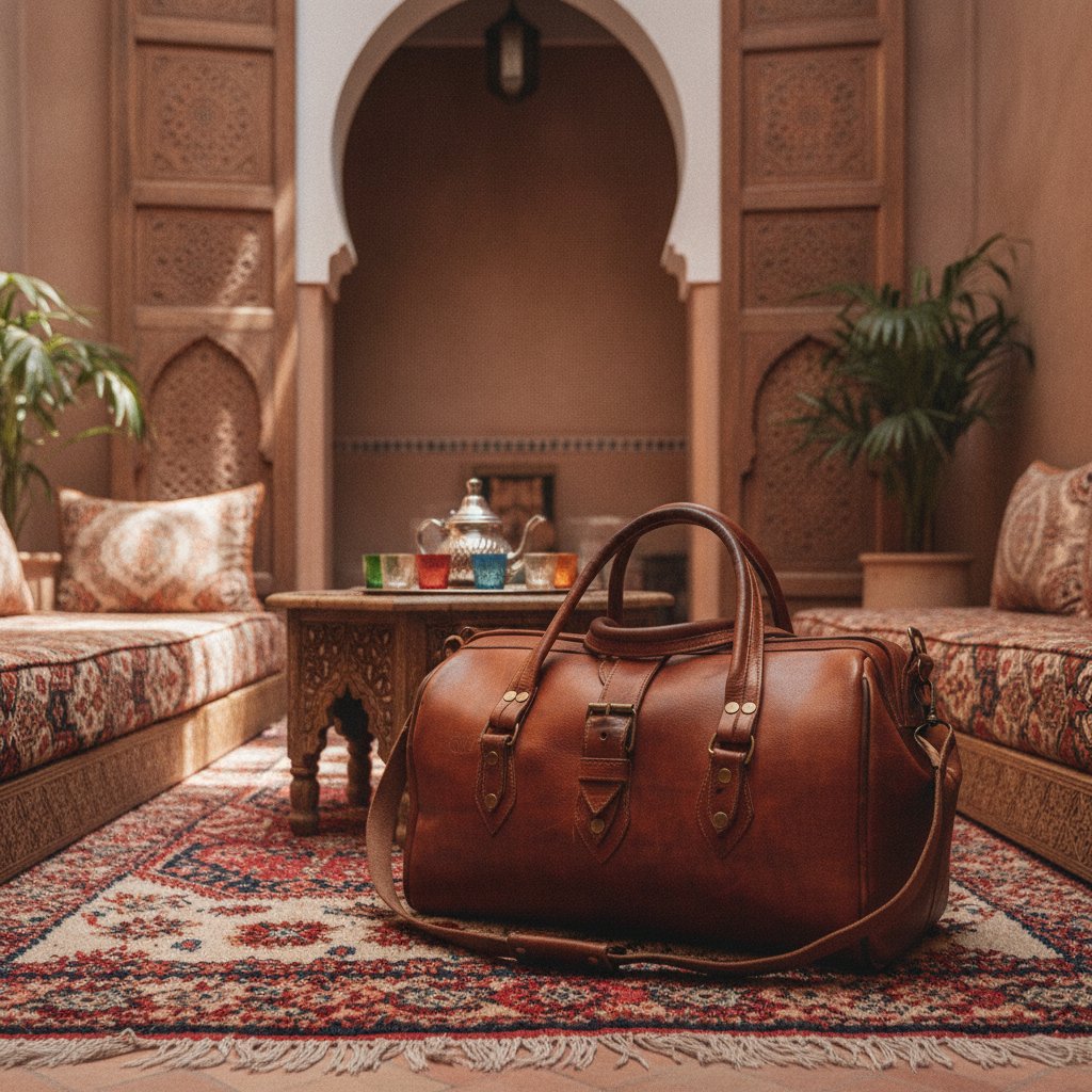 Sac de Voyage en Cuir Marron 50 cm