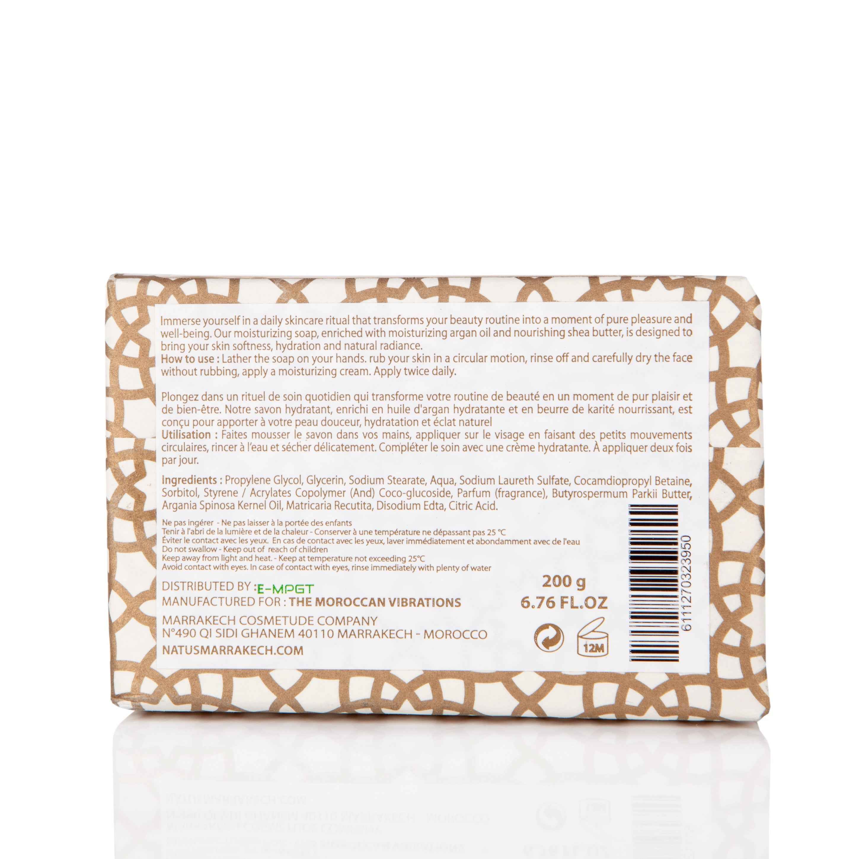 Moisturizing soap with shea butter & argan oil™ - WOMEN - 200G / 0,44 LB