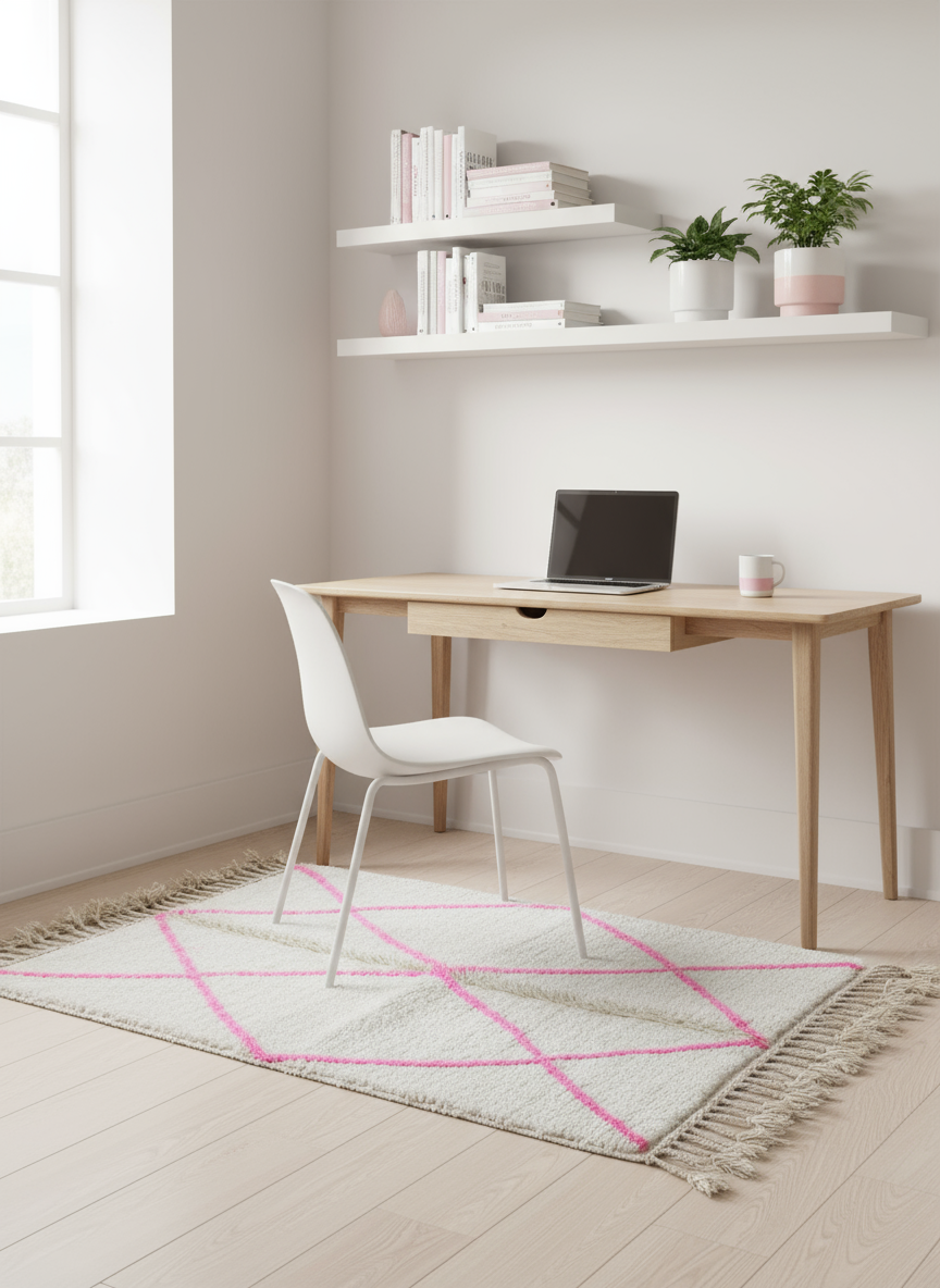 Tapis Azilal Marocain en Laine – Tissé à la Main par Artisans Berbères (Approx 39x59/100 x 150 cm)