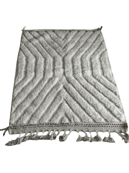 Tapis Azilal Marocain en Laine – Tissé à la Main par Artisans Berbères (Approx 39x59/100 x 150 cm)