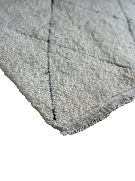 Tapis Azilal Marocain en Laine – Tissé à la Main par Artisans Berbères (Approx 39x59/100 x 150 cm)