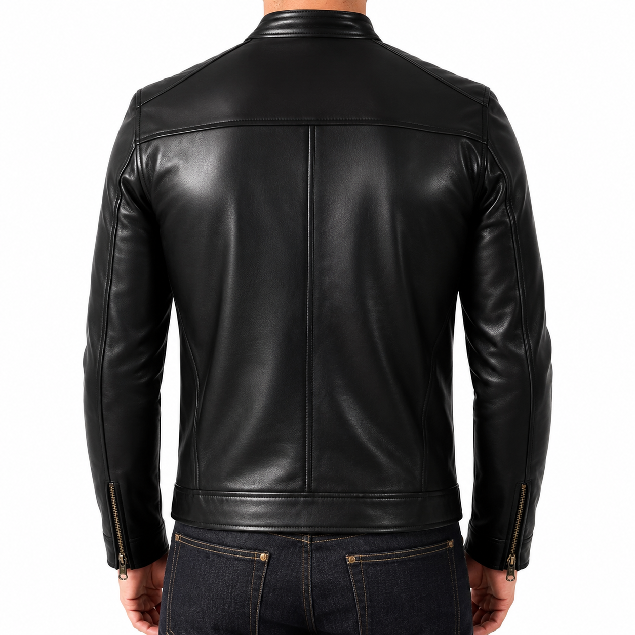 L’Essentiel Noir — Blouson Cuir Col Officier