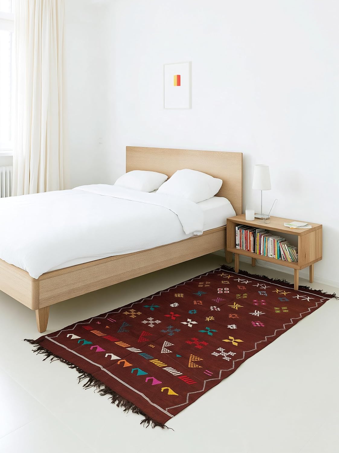 Tapis berbère marron bordeaux – photo 2