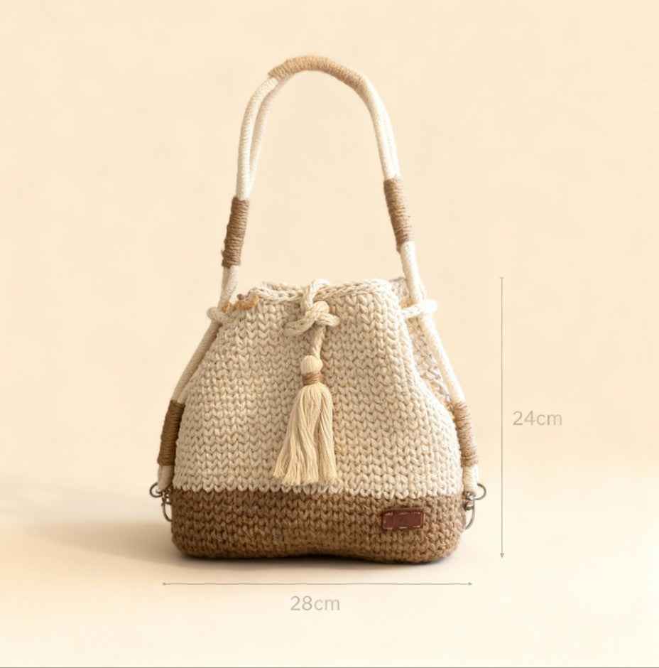 Ensemble "Goffa Buck" Blanc – Sac à main & Pochette assortie + accessoires