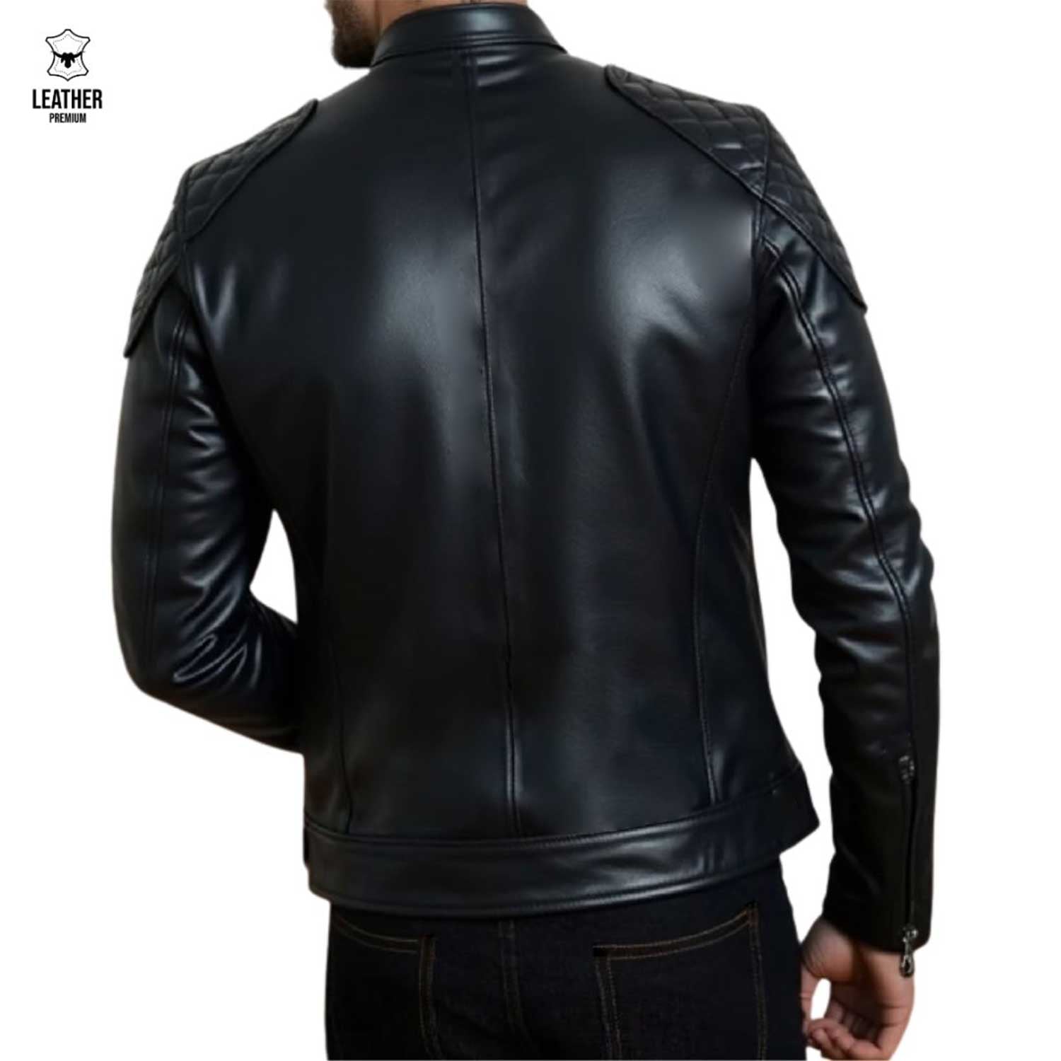 Vanguard — Blouson Cuir Épaules Matelassées