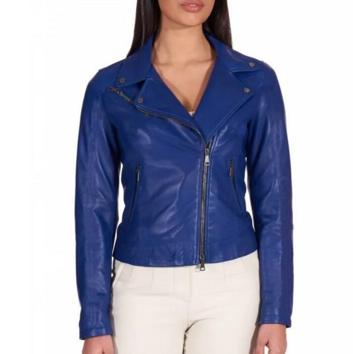 Électrique — Perfecto Cuir Bleu Cobalt