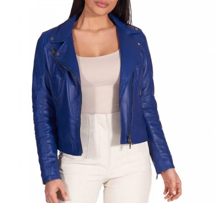 Électrique — Perfecto Cuir Bleu Cobalt