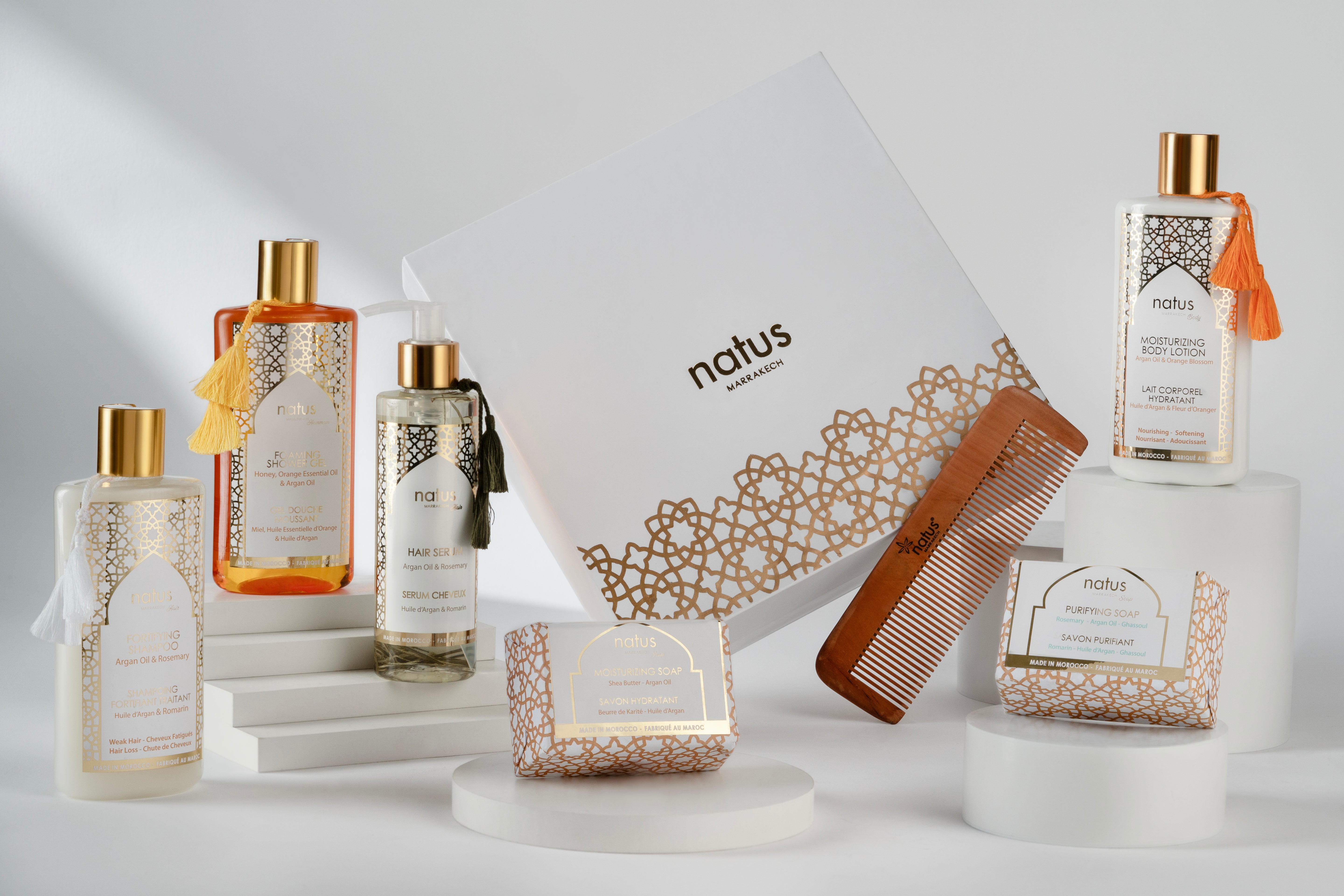 Coffret Beauté Femme à l’Huile d’Argan Natus MARRAKECH – Soin Naturel Marocain – Végan & 100% naturel