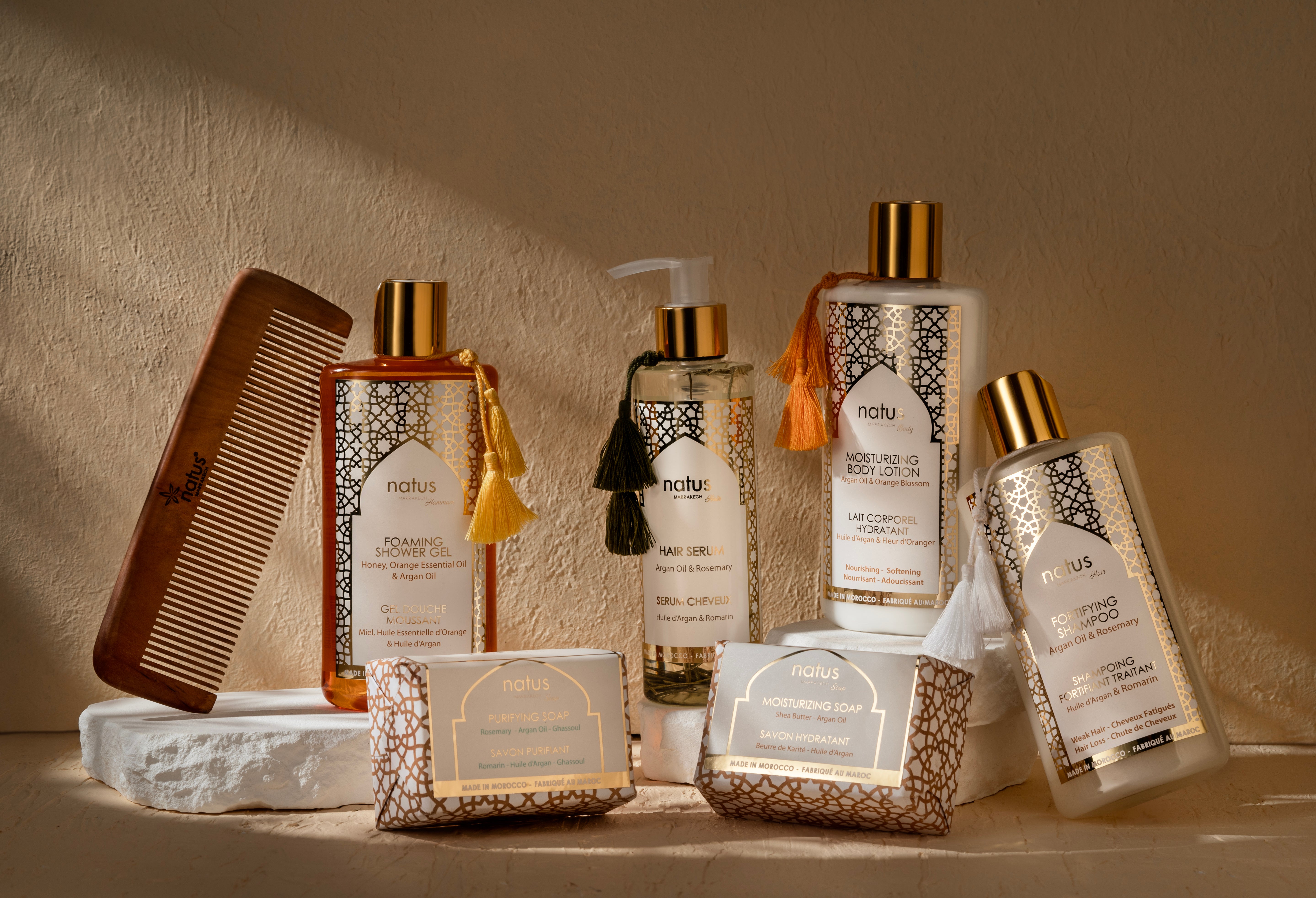 Coffrets Cadeau Beauté Homme et Femme – Huile d’Argan 100 % Naturelle du Maroc – Soins Visage, Corps, Cheveux et Barbe – Végan -