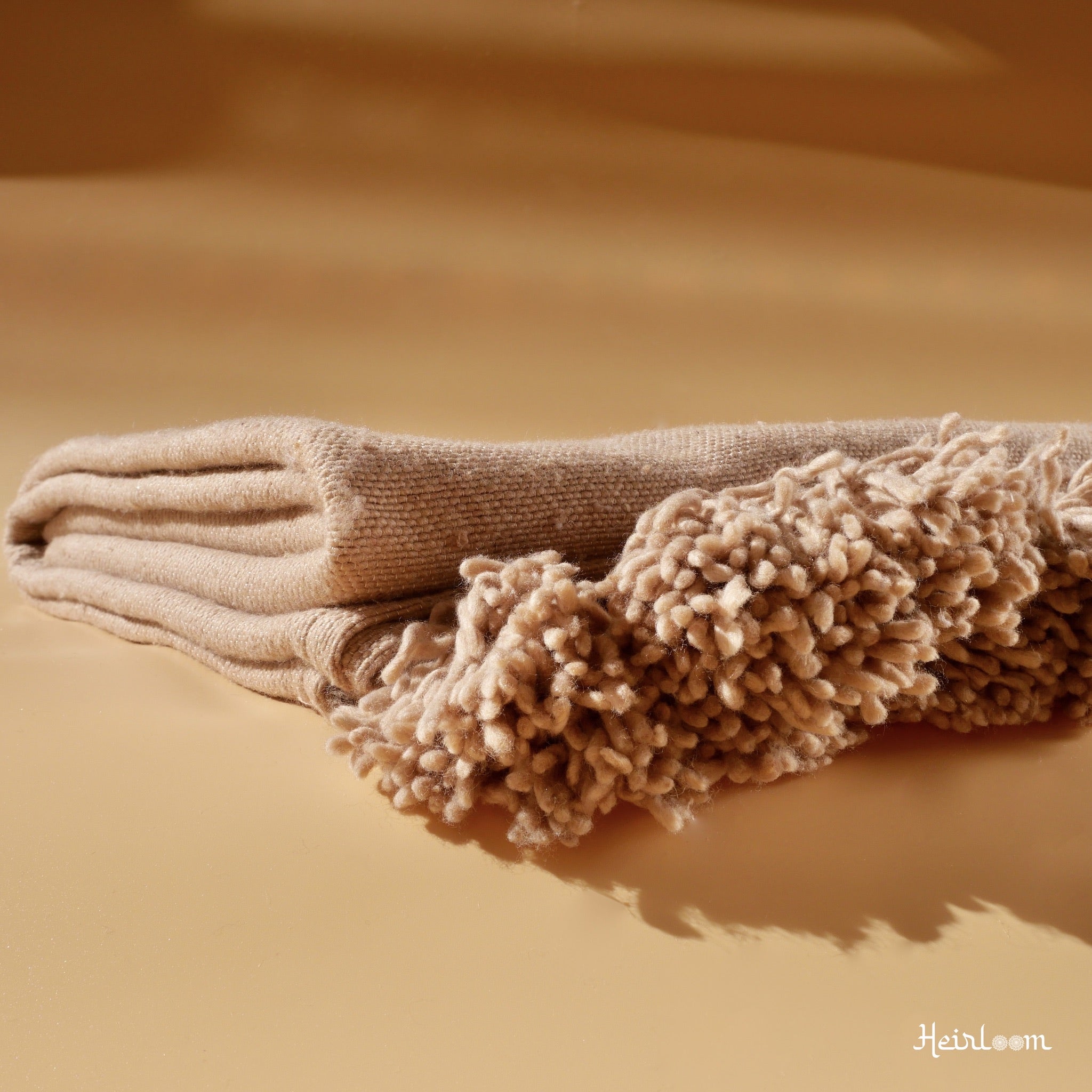 Couvre-lit uni et ses coussins assortis - Edition Blé - The Moroccan Vibrations