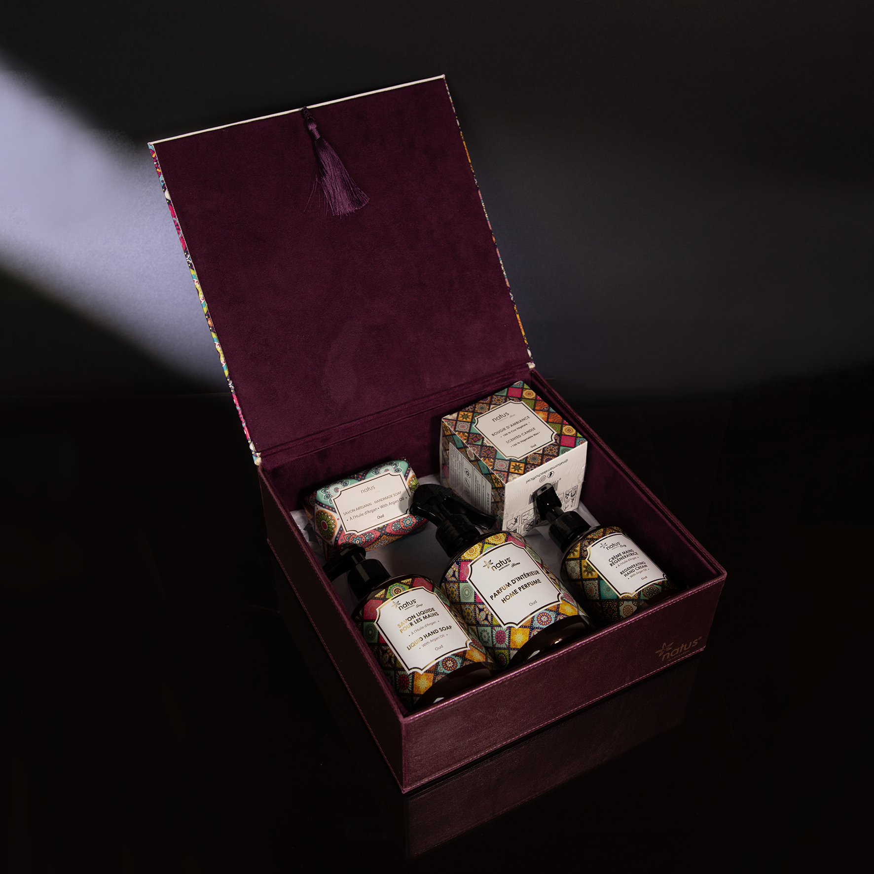 Coffret Rituel Oriental "Carrelage Oud" – Soin des Mains & Parfum Maison