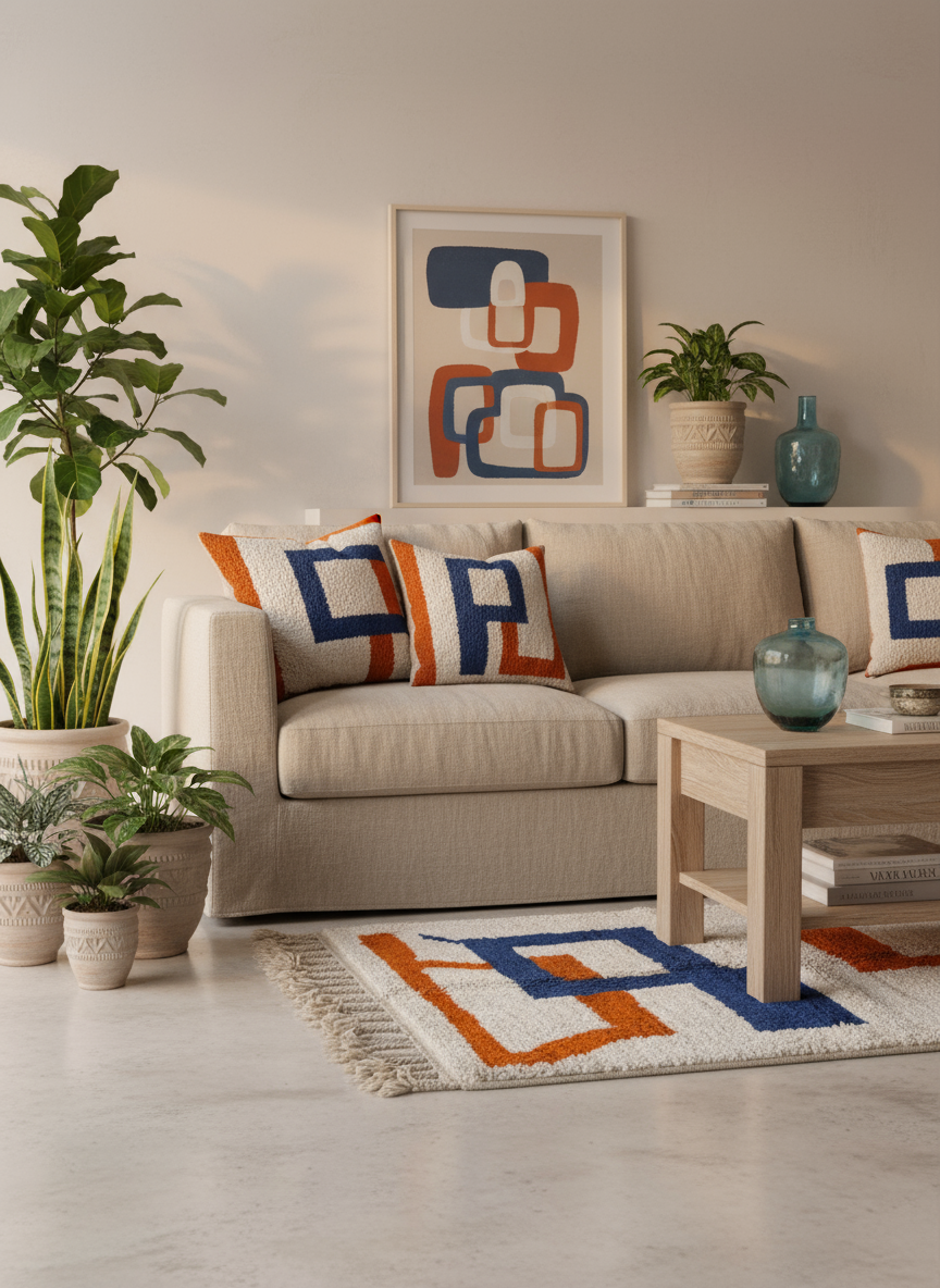Tapis Azilal Marocain en Laine – Tissé à la Main par Artisans Berbères (Approx 39x59/100 x 150 cm)