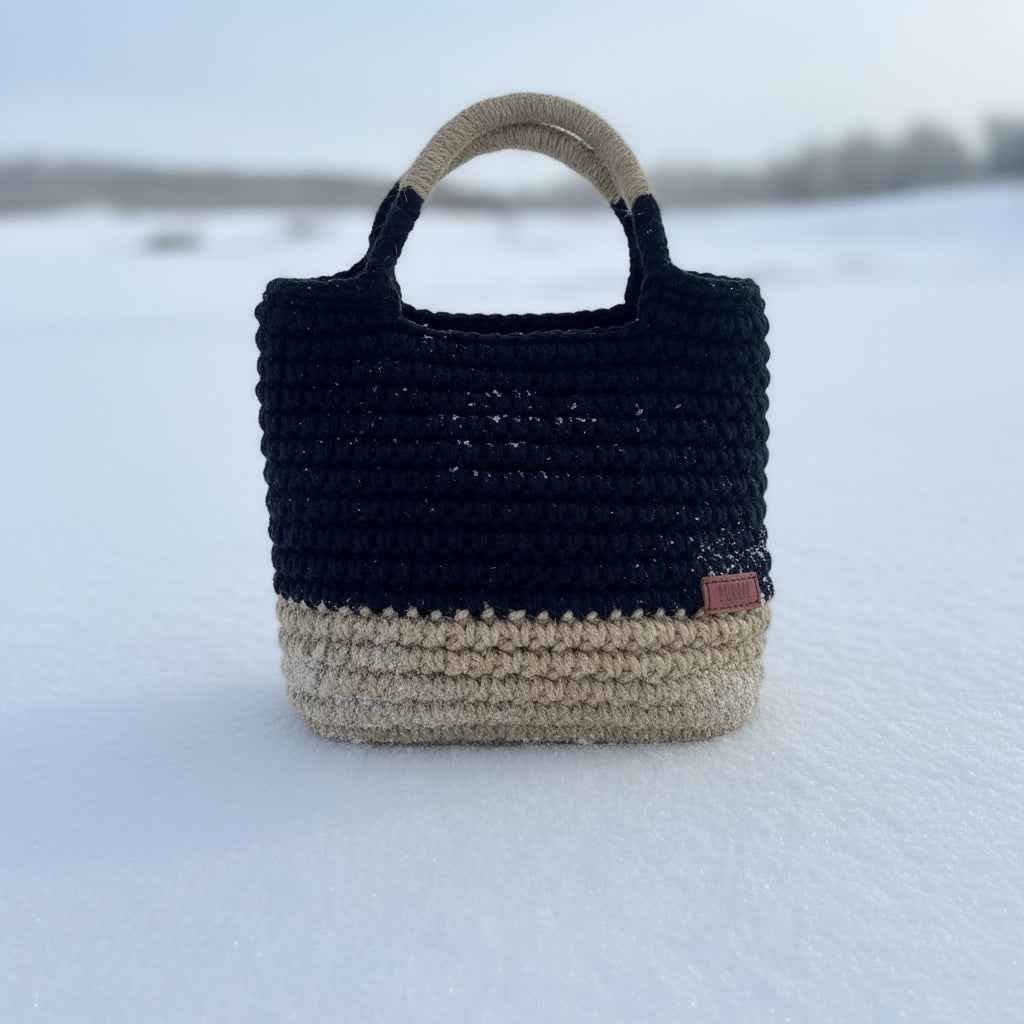 Ensemble "Goffa Top Handle" Noir – Sac à main & Pochette assortie + accessoires