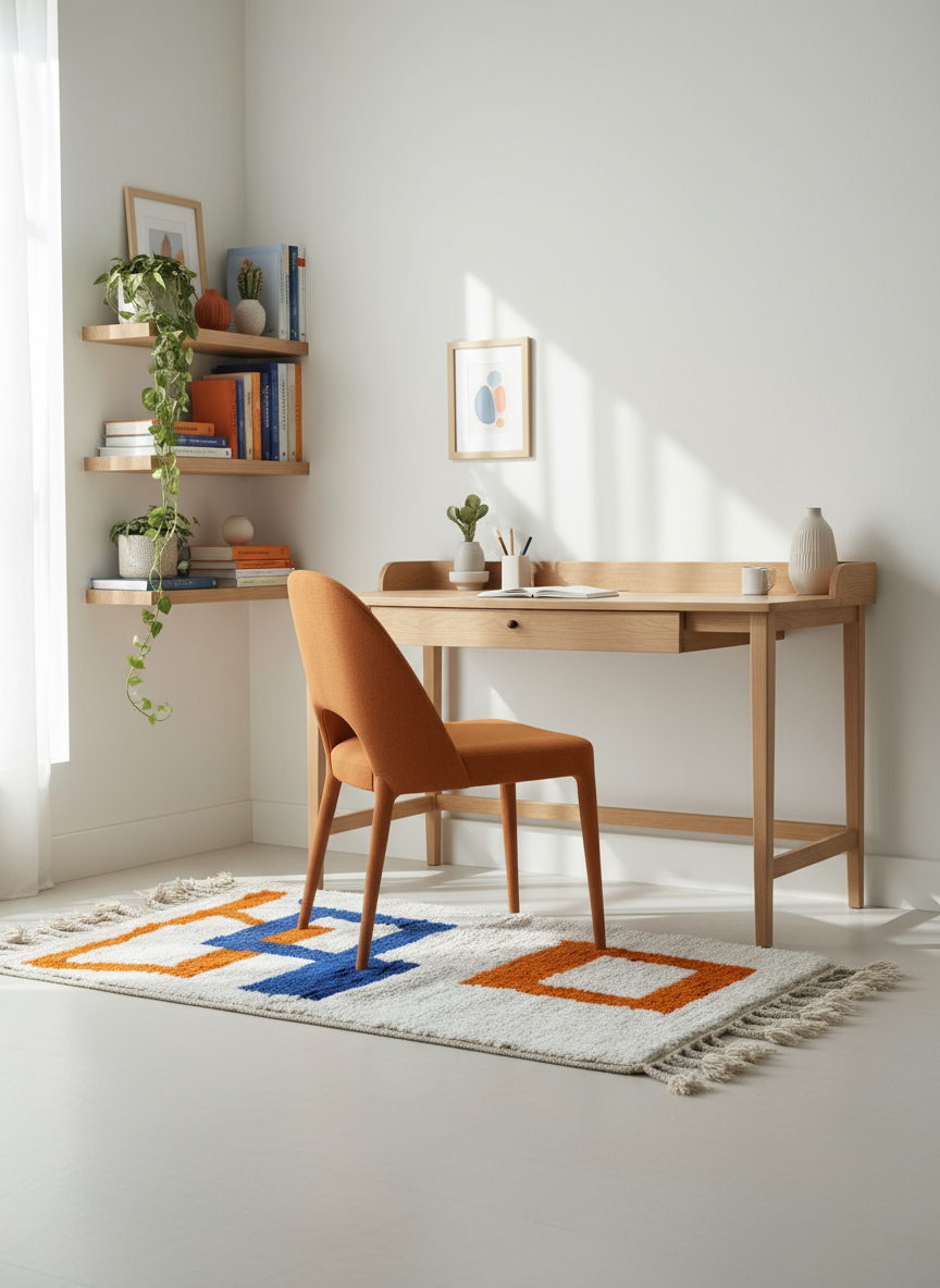 Tapis Azilal Marocain en Laine – Tissé à la Main par Artisans Berbères (Approx 39x59/100 x 150 cm)