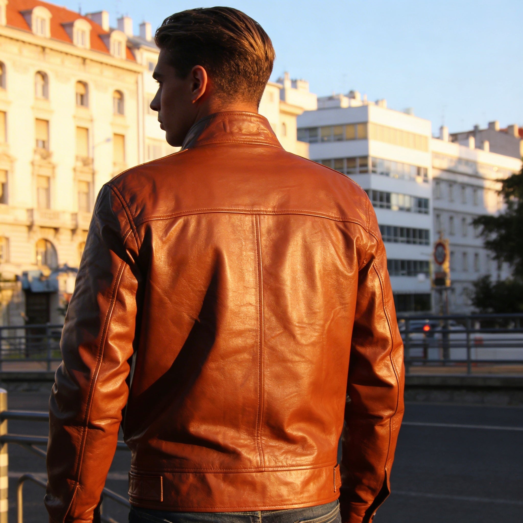 Veste Homme en Cuir Véritable – Modèle HUGO – Artisanat Marocain - The Moroccan Vibrations