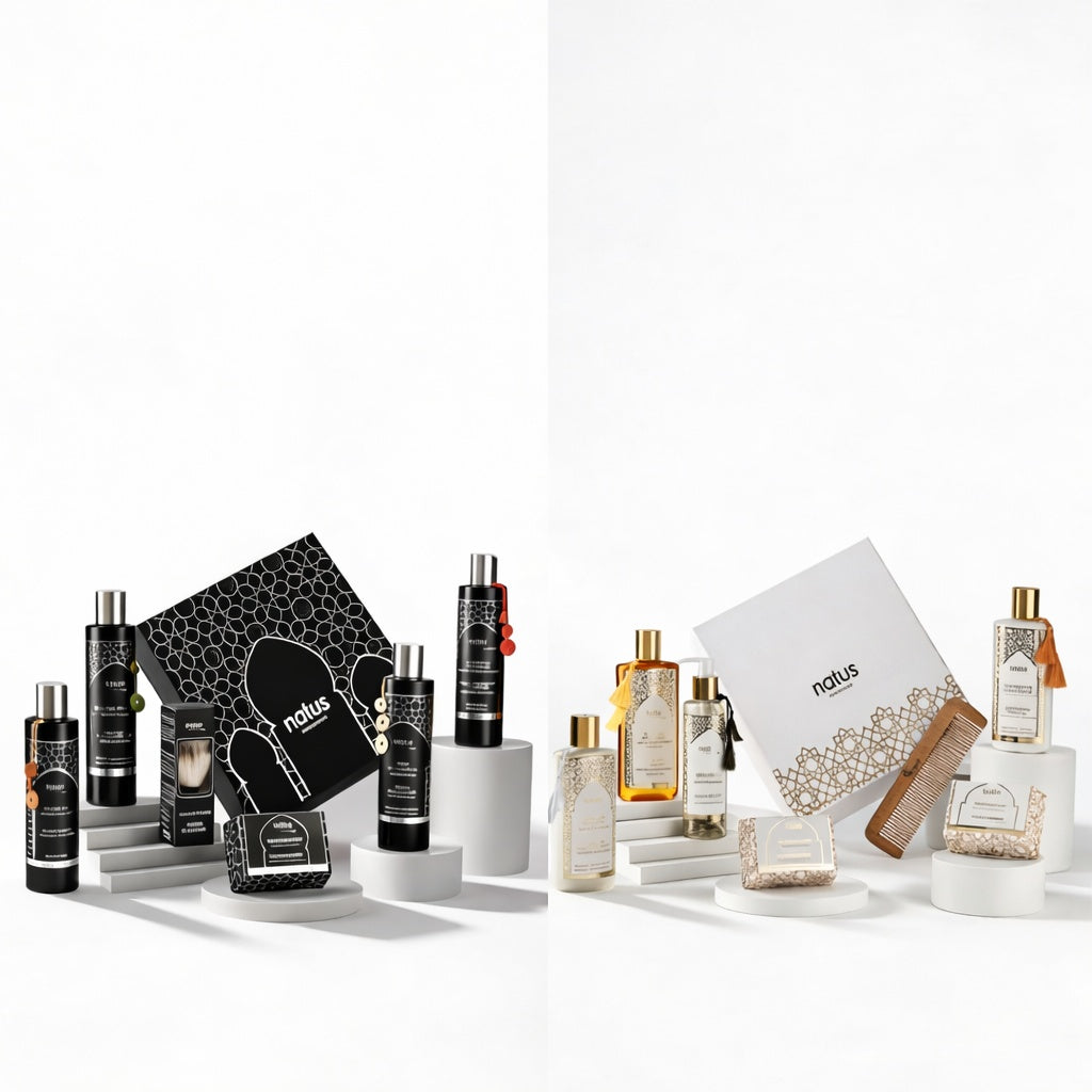 Coffrets Cadeau Beauté Homme et Femme – Huile d’Argan 100 % Naturelle du Maroc – Soins Visage, Corps, Cheveux et Barbe – Végan -