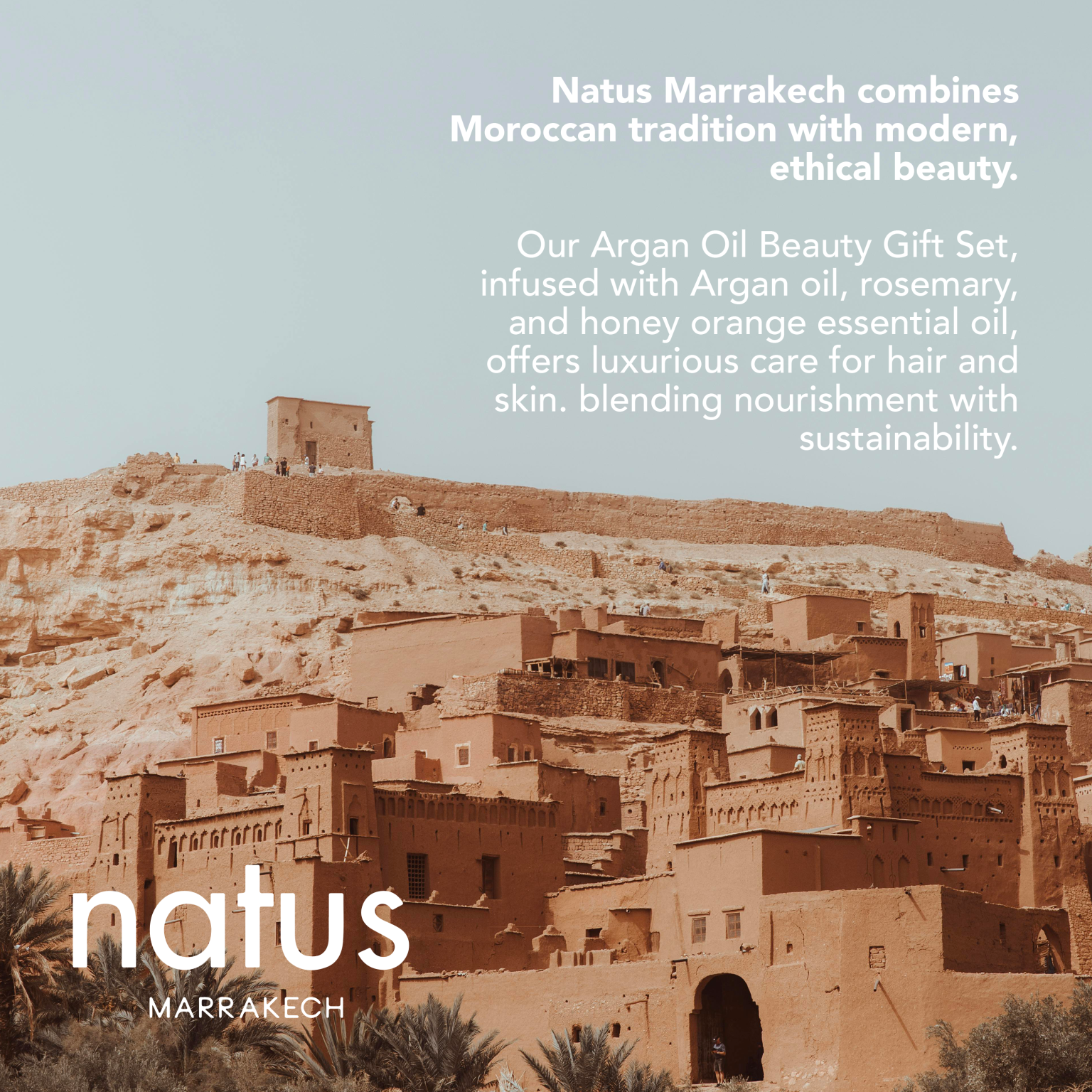 The Moroccan Vibrations – Natus MARRAKECH – Beauty Set with Argan Oil – Moroccan Natural Skincare – Women – Vegan & Handmade