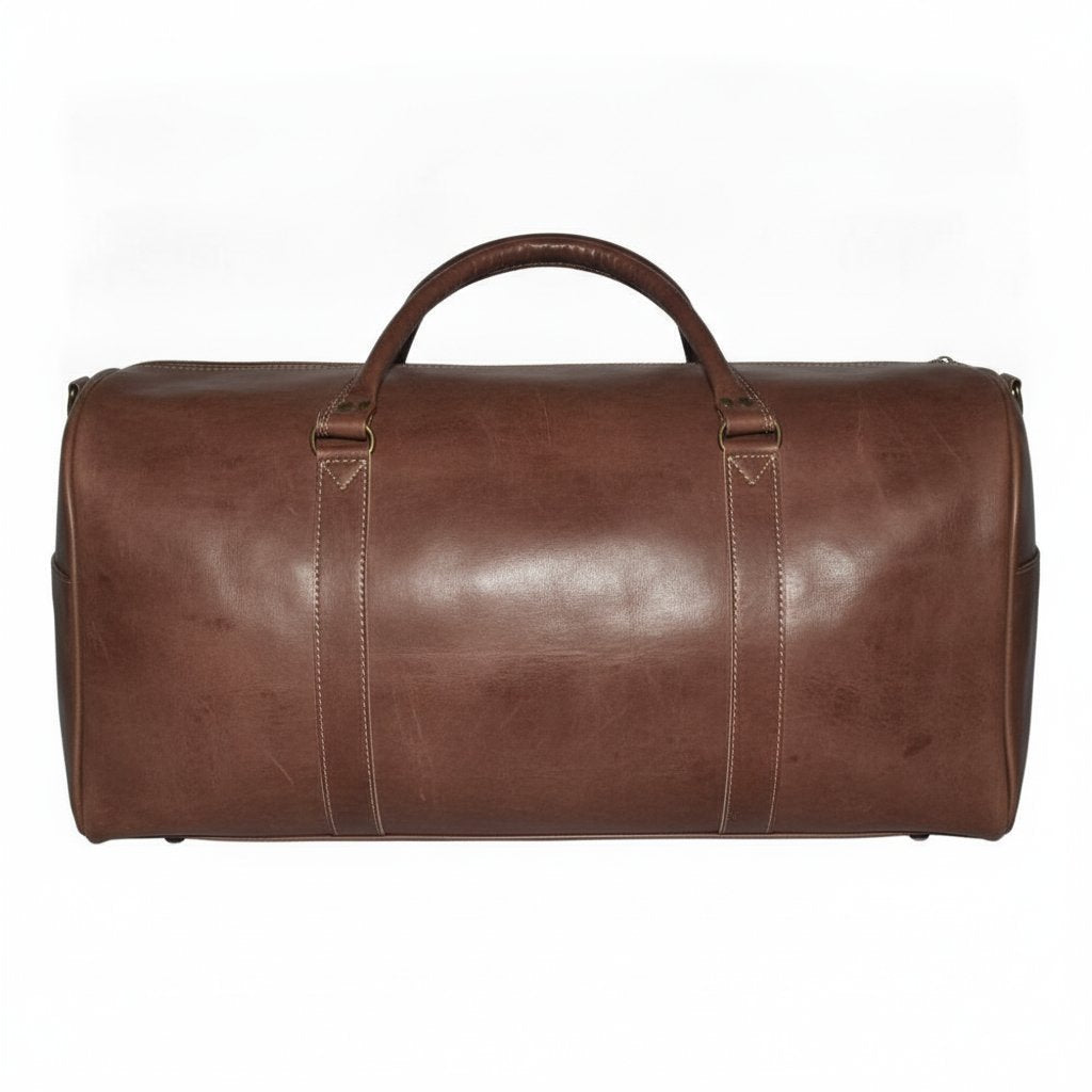 Sac de Voyage en Cuir Beige 50 cm