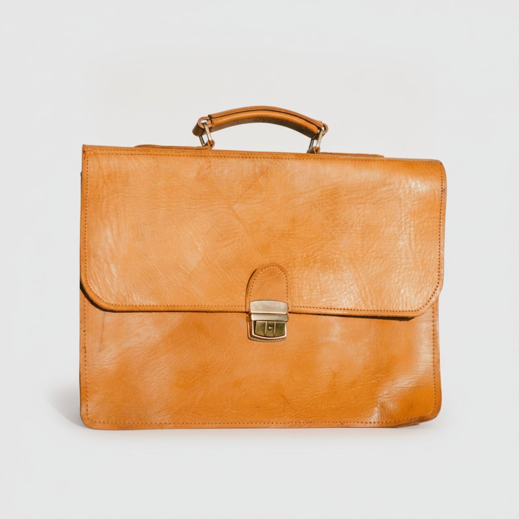 Cartable en Cuir Marron avec Bandoulière 40 cm