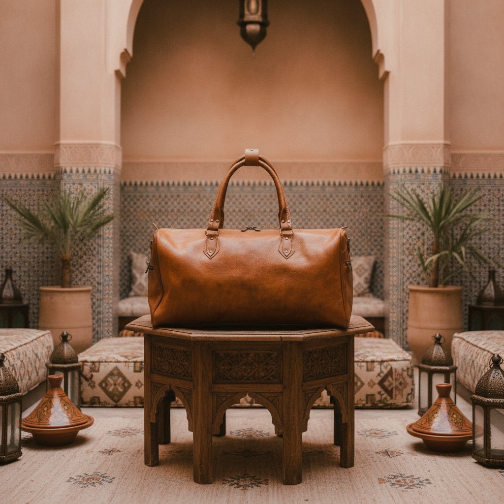 Sac de Voyage en Cuir Marron 56 cm